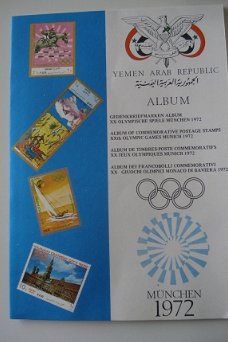 Gedenkpostzegels Album XX Olympische Spelen 1972 compleet in goede staat