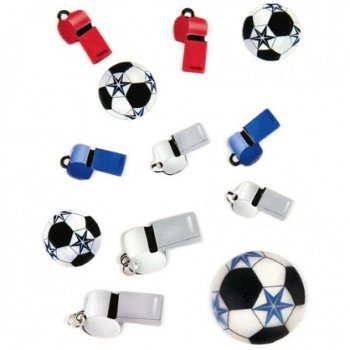 Jolee's boutique embellishments soccer balls and whistles - 1