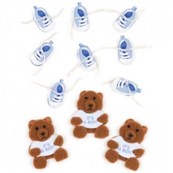 Jolee's boutique embellishments baby boy bear and booties - 1