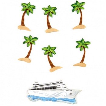 Jolee's boutique embellishments palm trees and cruise ship - 1