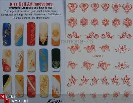 Nagel water Stickers van kiss, nail art HENNA ROOD 5 - 1