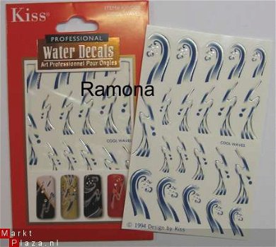 Nagel water Stickers Decals nail art COOL WAVES blauw 16 - 1