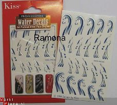 Nagel water Stickers Decals nail art COOL WAVES blauw 16