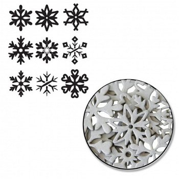 NIEUW Maya Road Snowflake Chipboard Set 18 pcs - 1