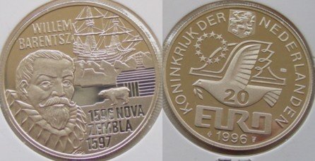 20 euro zilver 1996 Willem Barentsz - 1