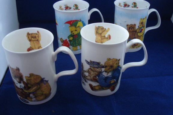 4 bone china bekers beren playtime teddy Roy Kirkham en Karen Buckley - nr. 1