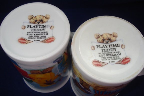 4 bone china bekers beren playtime teddy Roy Kirkham en Karen Buckley - Afbeelding 2