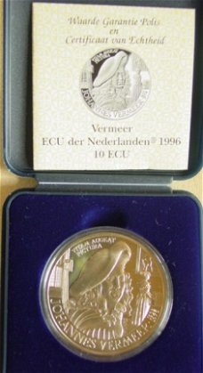 10 Ecu munt Vermeer 1996 in doos