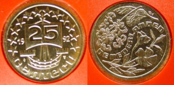 Muntje 25 centecu 1992 - 1