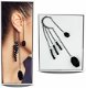 earcuff oorbel ear-cuffs oorbellen mooi lang zwart - 1 - Thumbnail