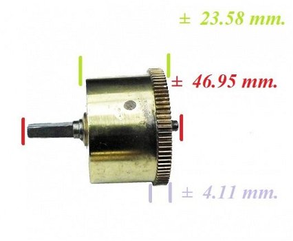 Veer trommel = Franse pendule = zonder veer =23430 - 2