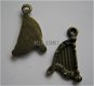 bedeltje/charm muziek:harp brons - 19x9 mm - 1 - Thumbnail