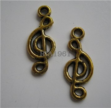 bedeltje/charm muziek:muzieknoot 4 goud -20 mm - 1