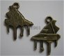 bedeltje/charm muziek:piano brons - 19x15 mm - 1 - Thumbnail