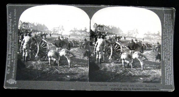 Stereoscopische foto's (7) 1901-05 Japanese Artillery Korea - 1
