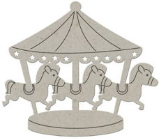 NIEUW grote Chipboard die-cut Carousel van Fabscraps