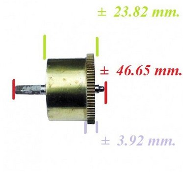 Veer trommel = Franse pendule = zonder veer =23526 - 2