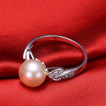 Lucky zilveren parel ring maat 7- 9mm Natural Pearl Ring - 1