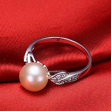 Lucky zilveren parel ring maat 7- 9mm Natural Pearl Ring