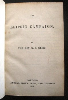 [Napoleon] Leipsic Campaign 1852 Gleig Leipzig Volkerenslag - 3