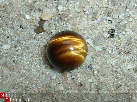 #201 Cabochon Tijgeroog Tigereye 10 MM Rond - 1