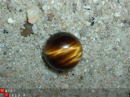 #201 Cabochon Tijgeroog Tigereye 10 MM Rond - 1