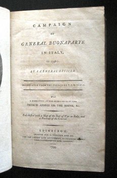 Campaign of General Buonaparte in Italy 1796-7 Napoleon 1799 - 3