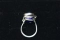 Handgemaakte ring met kobalt iris glasbead maat 18,5 NIEUW. - 2 - Thumbnail