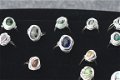 Handgemaakte ring met kobalt iris glasbead maat 18,5 NIEUW. - 3 - Thumbnail