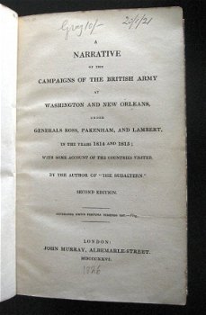 Campaigns o/t British Army at Washington & New Orleans 1826 - 1