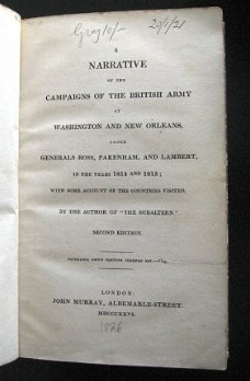 Campaigns o/t British Army at Washington & New Orleans 1826