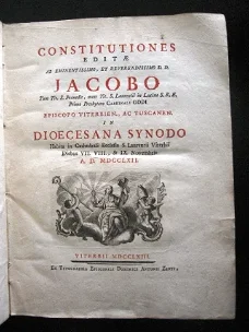 Constitutiones editae ab eminentissimo Jacobo 1763 Viterbii