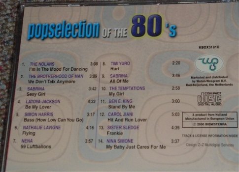 3 CD's Pop selection of the 80's vol. 1 t/m 3, gloednieuw - 6