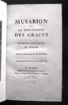 Musarion ou la philosophie des graces 1780 Wieland - 2