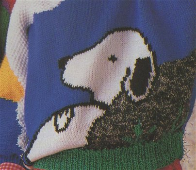 Breipatroon 1315 trui met liggende Snoopy - 1