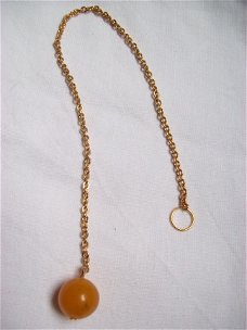 pendel met oranje calciet ketting goud edelsteen spiritueel item