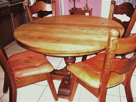 Massief set tafel en stoelen - 3