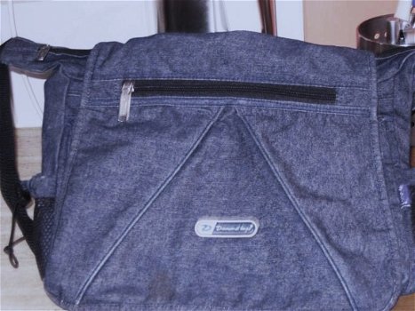 Jeans hand/schoudertas met heel veel vakken - 3