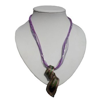 Ketting met glas hanger bij Stichting Superwens! - 1