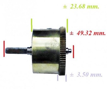 Veer trommel = Franse pendule = zonder veer =23780 - 2