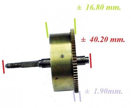 Veer trommel = Franse pendule = zonder veer =23779 - 2