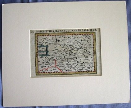 Kaart Veromandui 1616 Petrus Bertius Picardië handgekleurd - 2