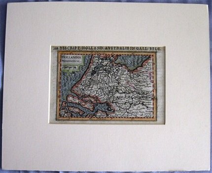 Kaart Hollandia Meridional 1616 Petrus Bertius handgekleurd - 2