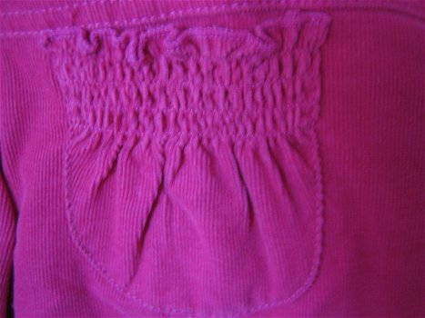 Leuk fuchsia rose blouse/jasje met 2 borstzakjes. - 3