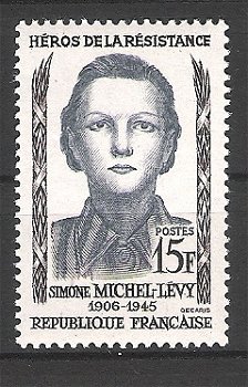 Frankrijk 1958 Simone Michel-Levy 1e plakker - 1