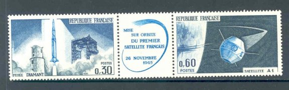 Frankrijk 1965 Lancement du 1e satellite national postfris - 1