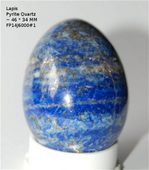 FP14J6000#1 Lapis Lazuli ei met Pyriet inclusies ~ 46 * 34 MM Handgeslepen en gepolijst - 1