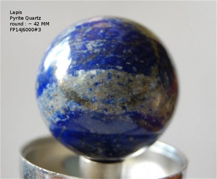 FP14J6000#3 Lapis Lazuli Bol met Pyriet inclusies Rond ~ 42 MM - 1