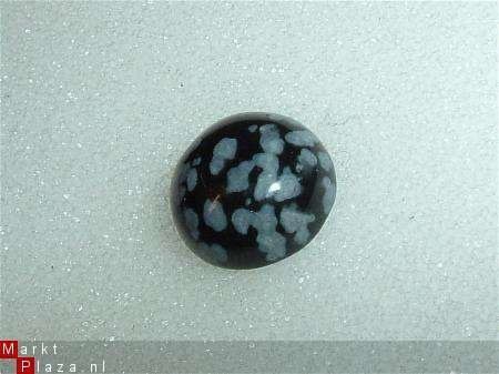 #218 Snowflake Obsidian Cabochon 10 MM rond - 1