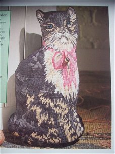 origineel borduurpatroon deurstopper een galante kat